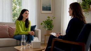 Therapy session between patient and clinician