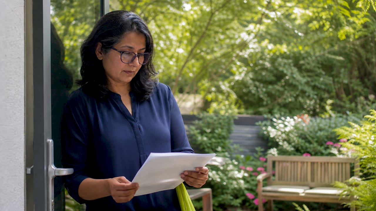Mental health provider reviewing patient notes