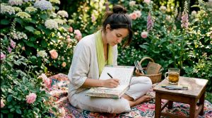 Woman journaling about mental health symptoms