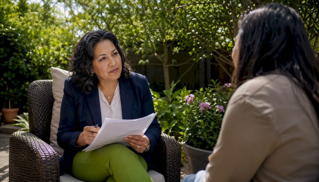 Psychiatrist consulting patient in Texas office