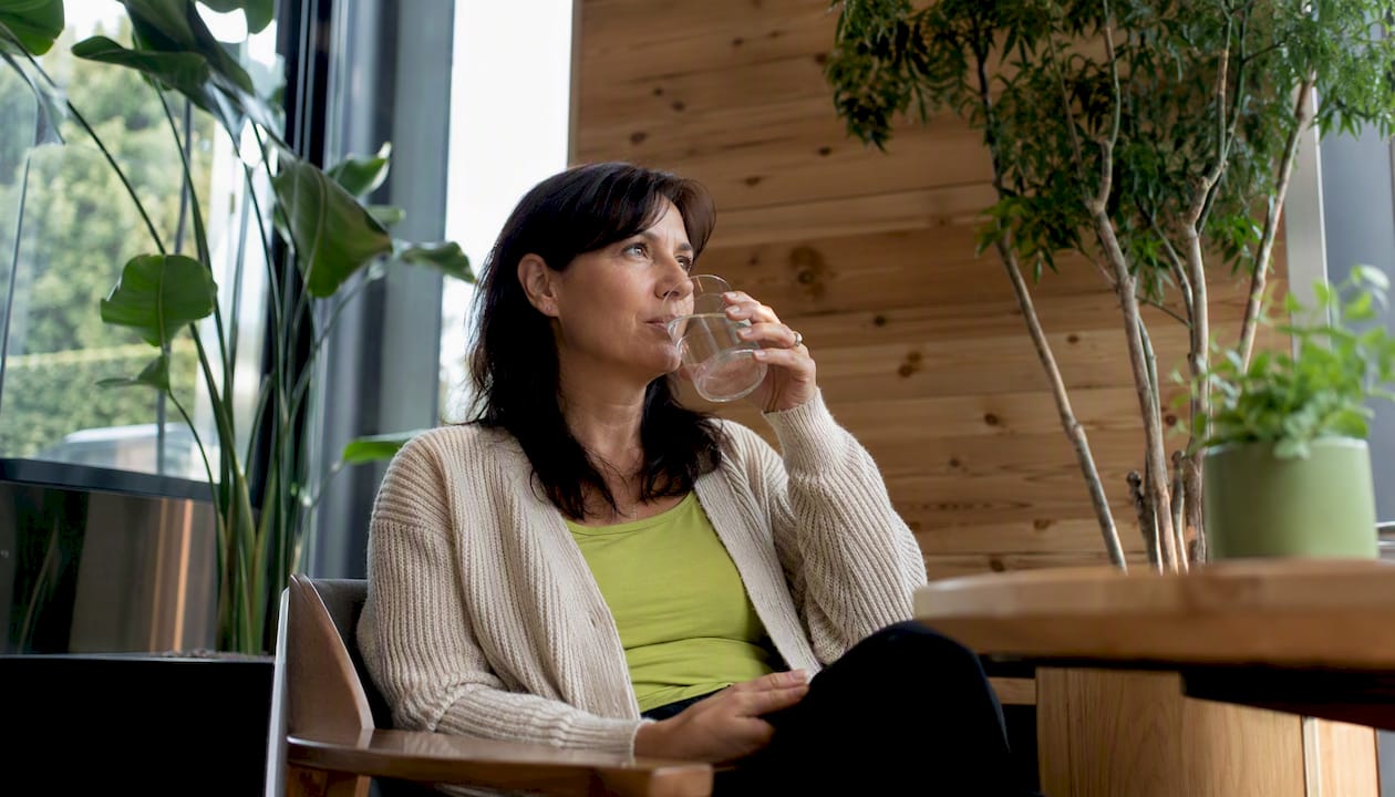 Patient relaxing in clinic after rTMS session