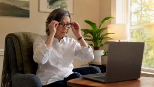 Adult preparing for telepsychiatry call