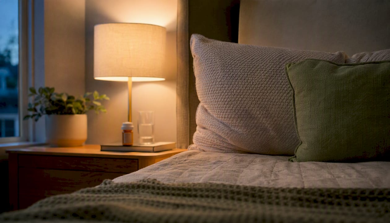 Tranquil bedroom ready for bedtime