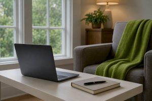 Calm home telehealth setup for ADHD evaluation