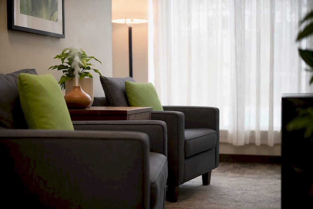 Modern Texas psychiatry clinic waiting room