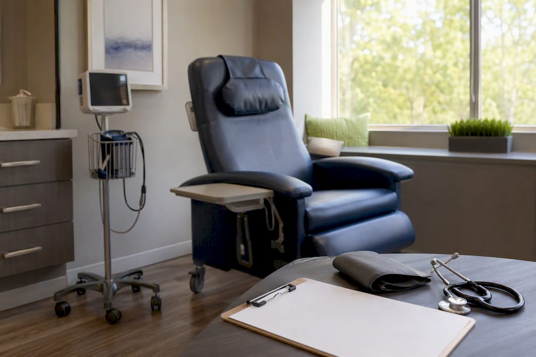 Outpatient clinic room prepared for Spravato treatment