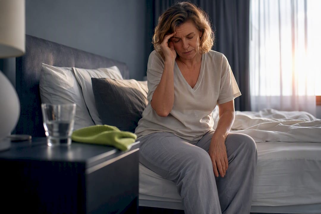 Woman waking after a night sweat