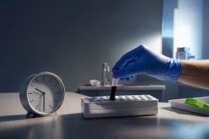 Timed blood specimen collection in clinic