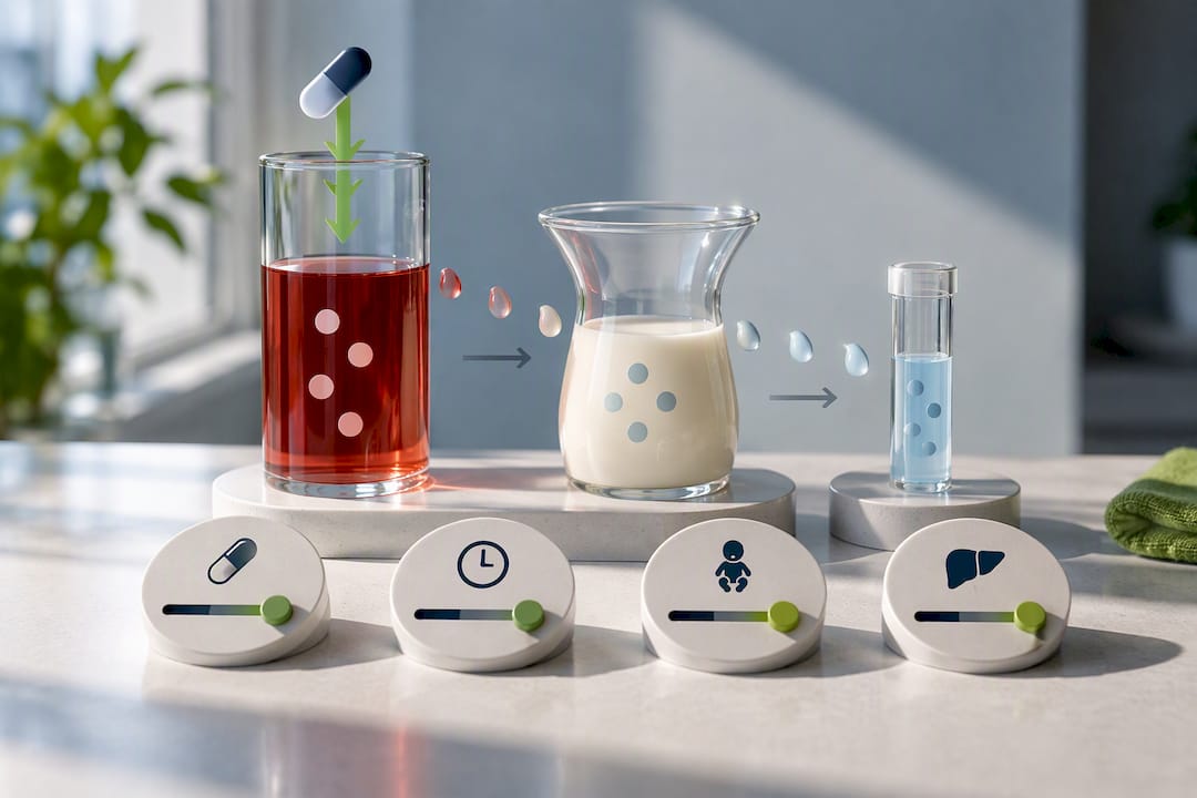 Illustration of medication exposure from mother to infant