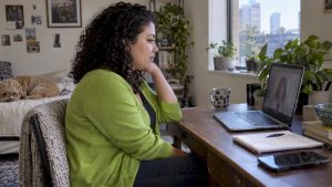 Patient attending an ADHD telehealth consultation