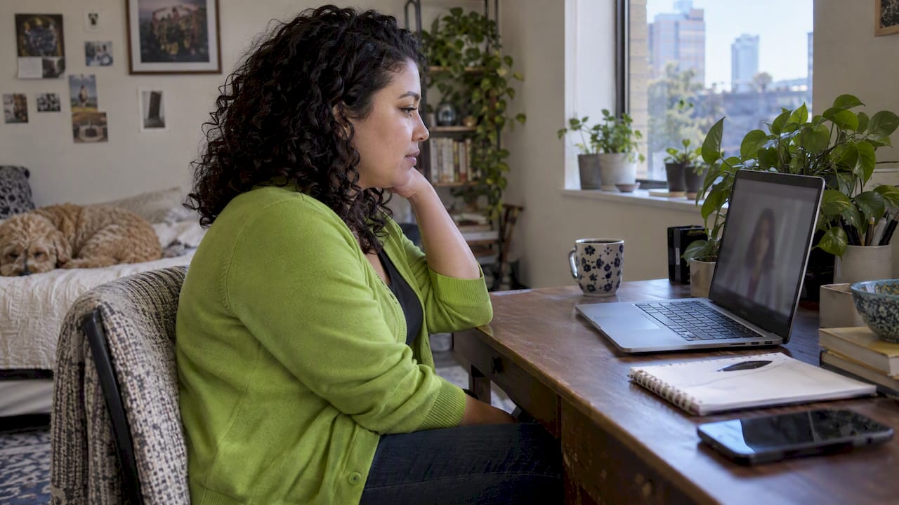 Patient attending an ADHD telehealth consultation