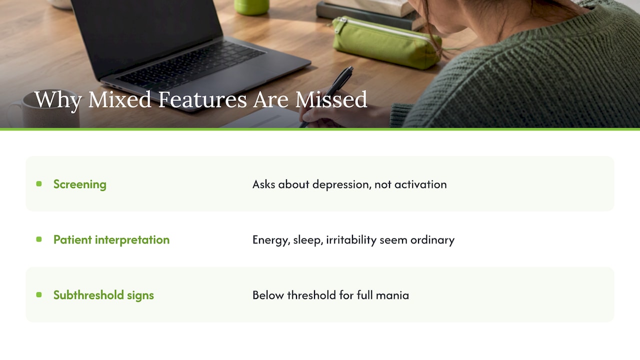Three reasons mixed features can be missed
