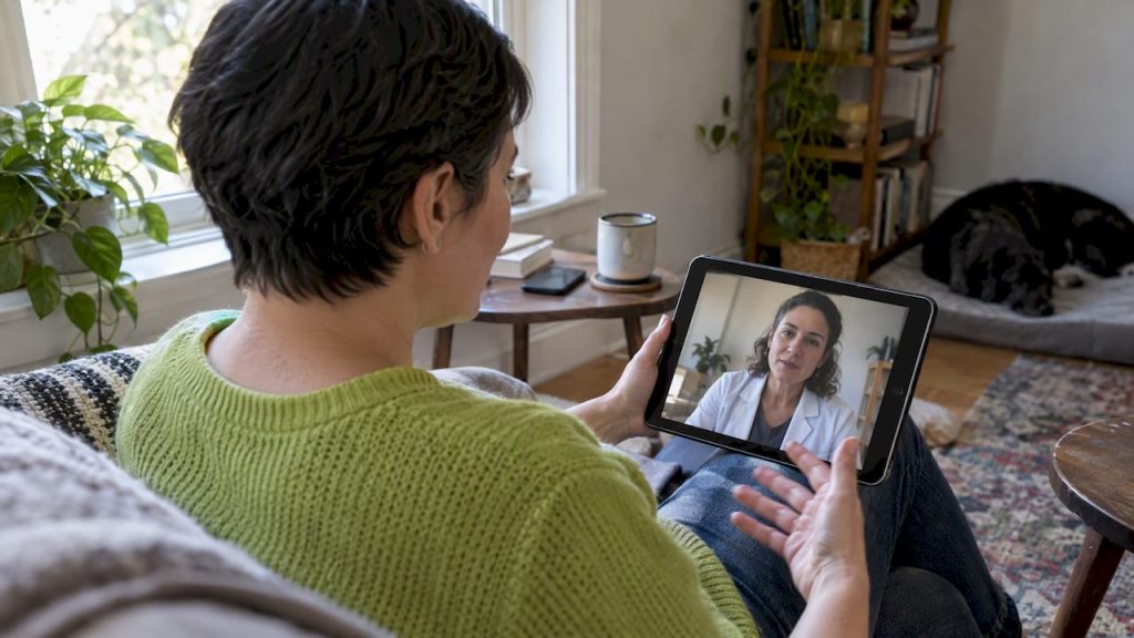 Adult discussing an ADHD medication change remotely