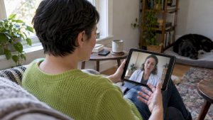 Adult discussing an ADHD medication change remotely