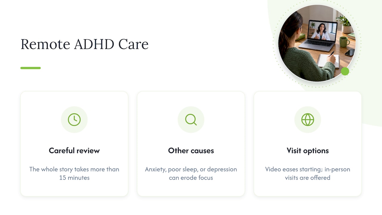 Perspective: what we have learned about remote ADHD care — overview diagram