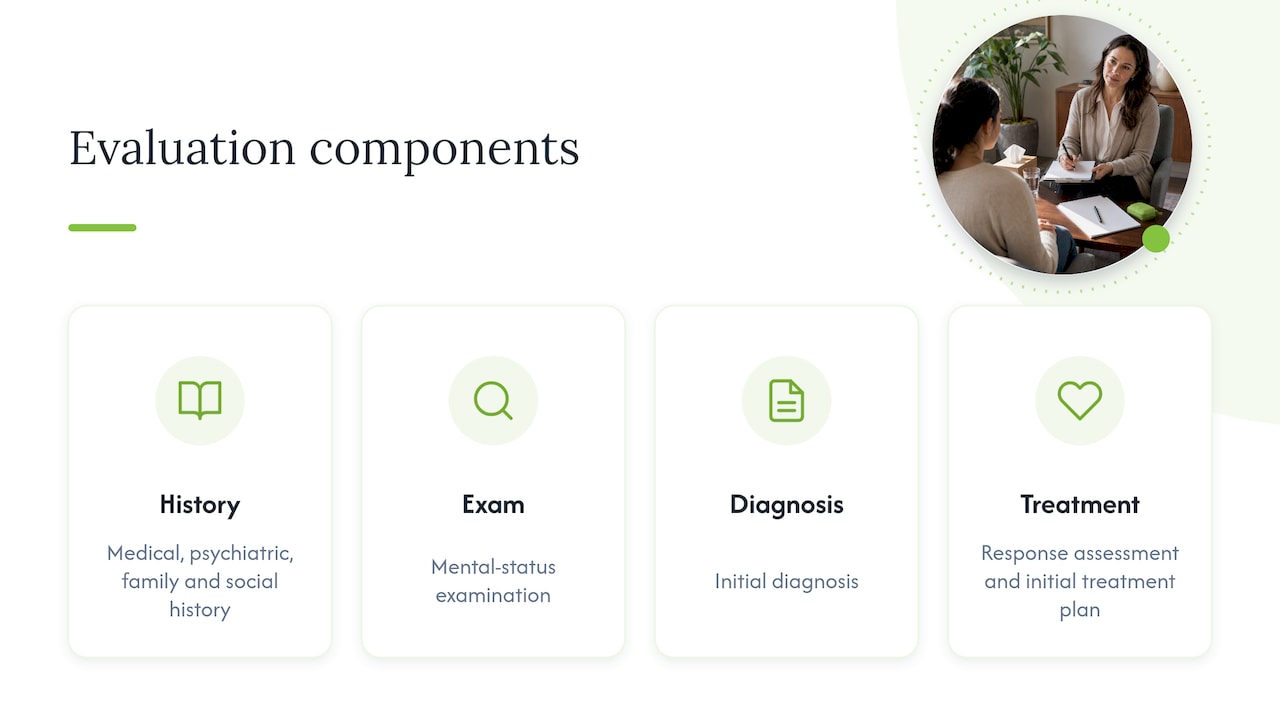 Core components of an initial psychiatric evaluation